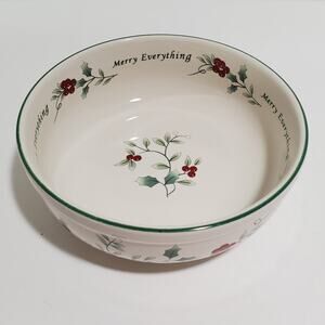 Vintage Pfaltzgraff Winterberry Bowl Merry Everything 7 Inch Christmas Holiday